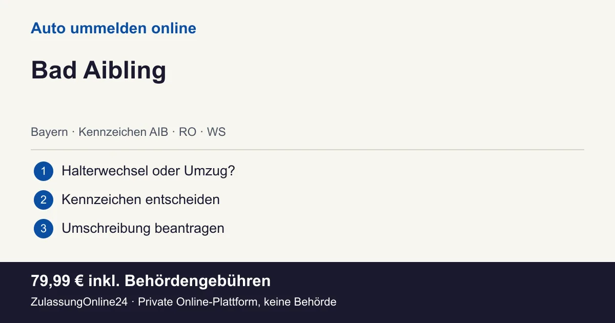 Auto ummelden: örtliche Einordnung für Bad Aibling und die drei Vorbereitungsschritte