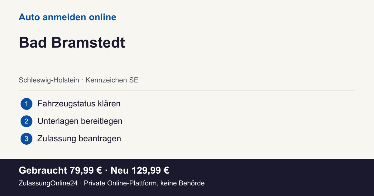 Auto anmelden: örtliche Einordnung für Bad Bramstedt und die drei Vorbereitungsschritte