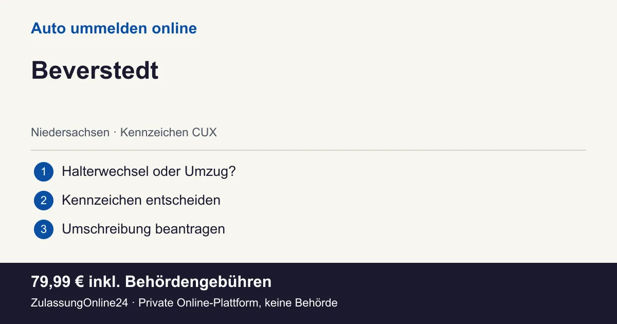 Auto ummelden: örtliche Einordnung für Beverstedt und die drei Vorbereitungsschritte