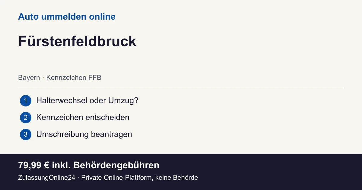 Auto ummelden: örtliche Einordnung für Fürstenfeldbruck und die drei Vorbereitungsschritte
