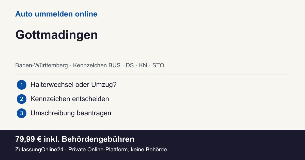 Auto ummelden: örtliche Einordnung für Gottmadingen und die drei Vorbereitungsschritte