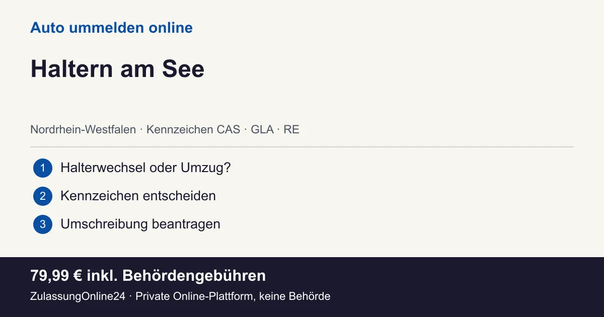 Auto ummelden: örtliche Einordnung für Haltern am See und die drei Vorbereitungsschritte