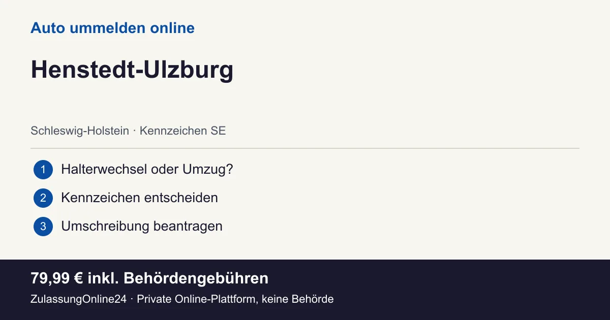 Auto ummelden: örtliche Einordnung für Henstedt-Ulzburg und die drei Vorbereitungsschritte