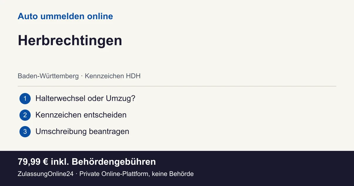 Auto ummelden: örtliche Einordnung für Herbrechtingen und die drei Vorbereitungsschritte