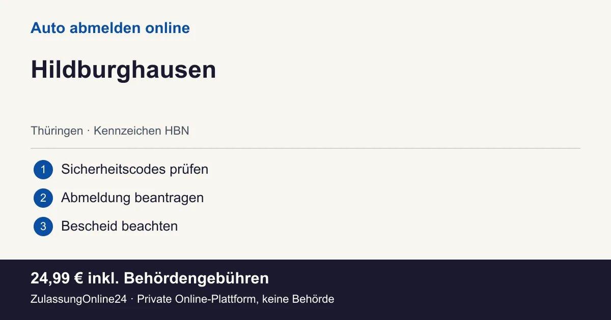 Auto abmelden: örtliche Einordnung für Hildburghausen und die drei Vorbereitungsschritte