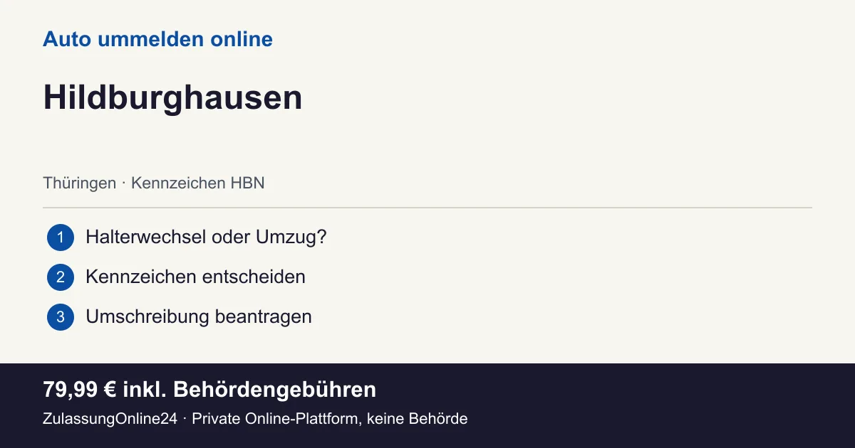 Auto ummelden: örtliche Einordnung für Hildburghausen und die drei Vorbereitungsschritte