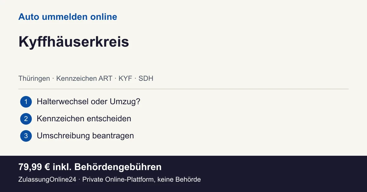 Auto ummelden: örtliche Einordnung für Kyffhäuserkreis und die drei Vorbereitungsschritte
