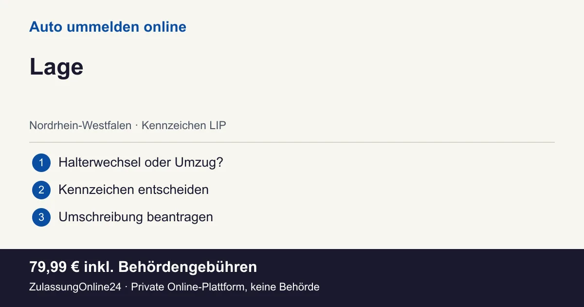Auto ummelden: örtliche Einordnung für Lage und die drei Vorbereitungsschritte