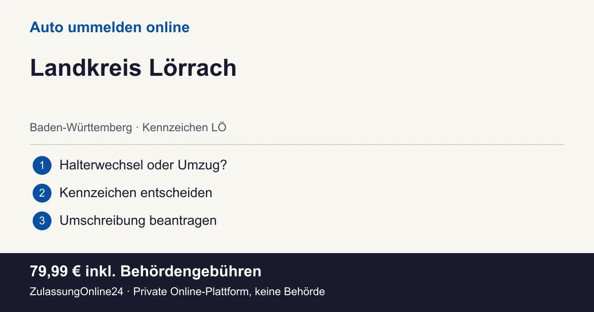 Auto ummelden: örtliche Einordnung für Landkreis Lörrach und die drei Vorbereitungsschritte