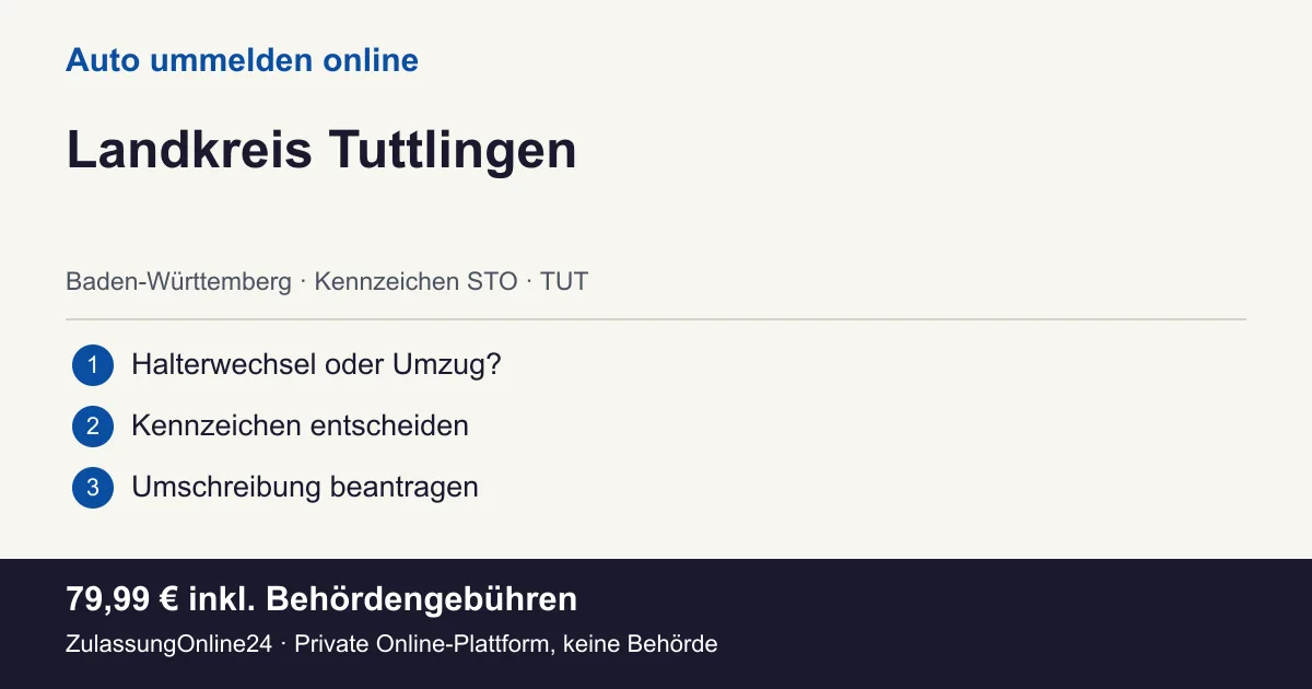 Auto ummelden: örtliche Einordnung für Landkreis Tuttlingen und die drei Vorbereitungsschritte
