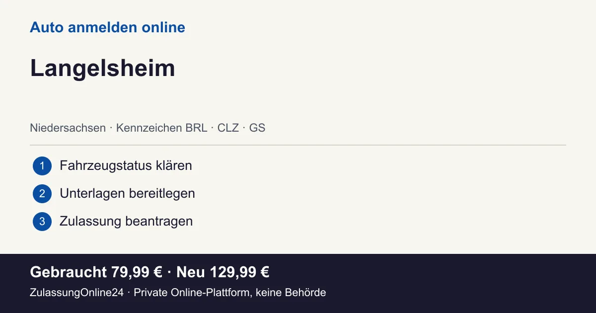 Auto anmelden: örtliche Einordnung für Langelsheim und die drei Vorbereitungsschritte