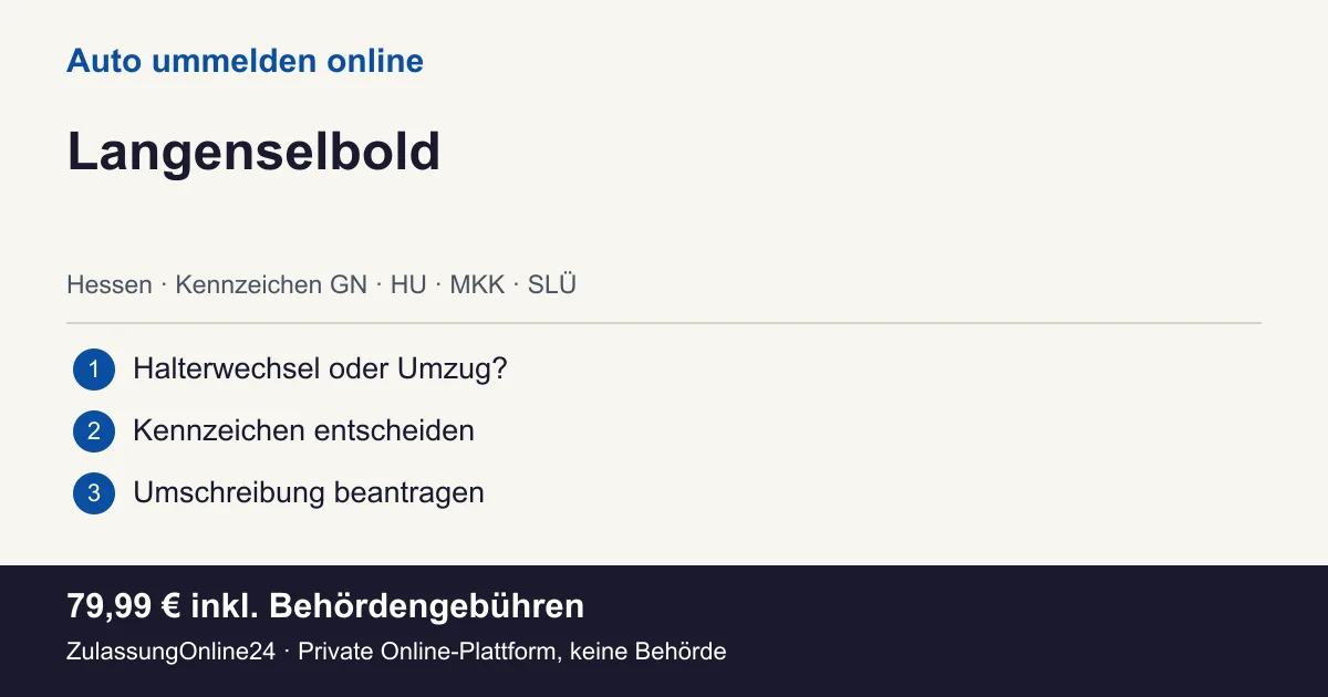 Auto ummelden: örtliche Einordnung für Langenselbold und die drei Vorbereitungsschritte