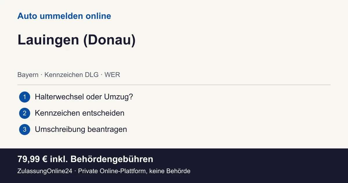 Auto ummelden: örtliche Einordnung für Lauingen (Donau) und die drei Vorbereitungsschritte
