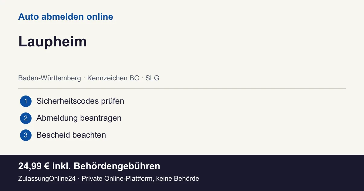 Auto abmelden: örtliche Einordnung für Laupheim und die drei Vorbereitungsschritte
