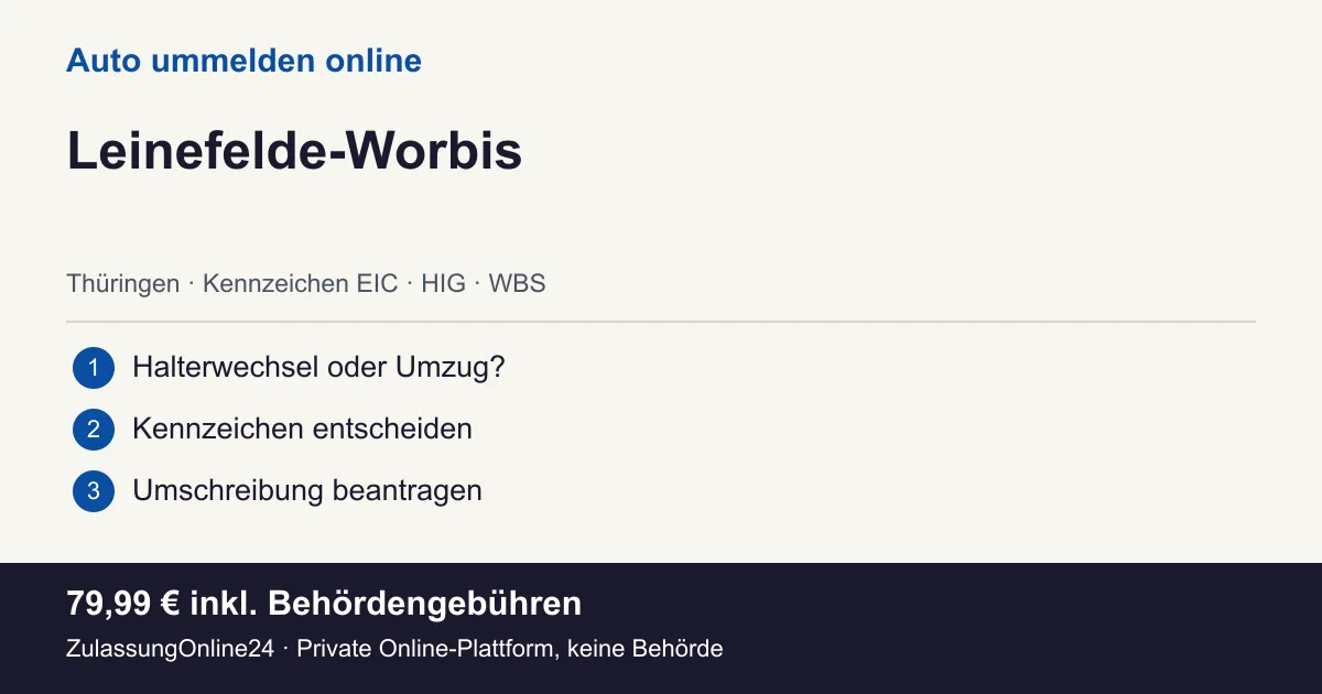 Auto ummelden: örtliche Einordnung für Leinefelde-Worbis und die drei Vorbereitungsschritte