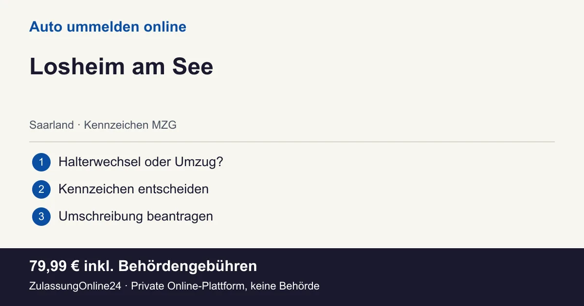 Auto ummelden: örtliche Einordnung für Losheim am See und die drei Vorbereitungsschritte