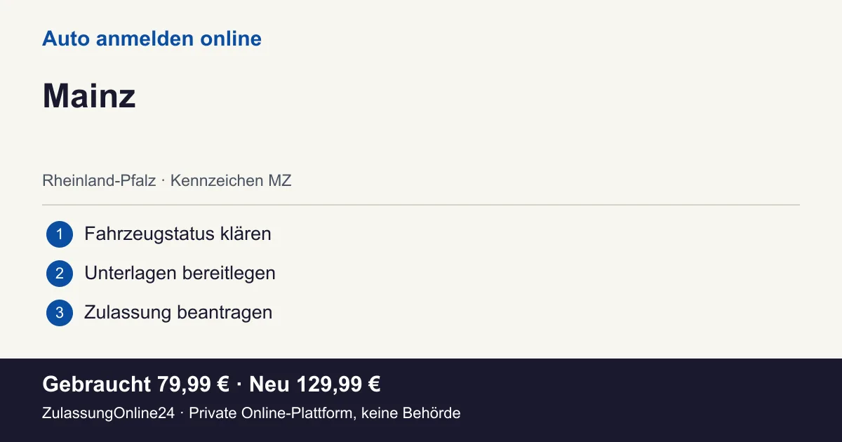 Wiederzulassung: örtliche Einordnung für Mainz und die Vorbereitungsschritte