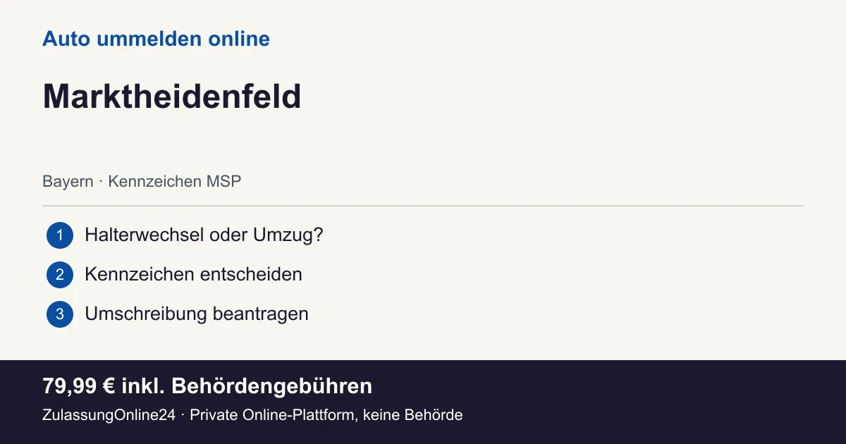 Auto ummelden: örtliche Einordnung für Marktheidenfeld und die drei Vorbereitungsschritte