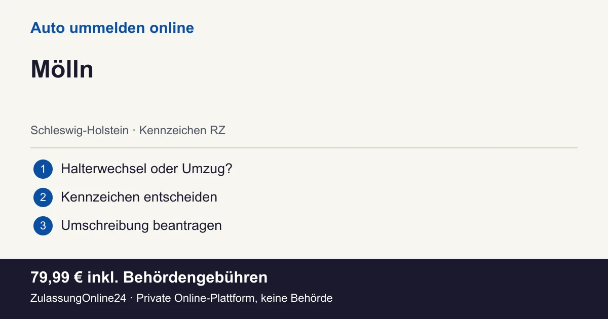 Auto ummelden: örtliche Einordnung für Mölln und die drei Vorbereitungsschritte