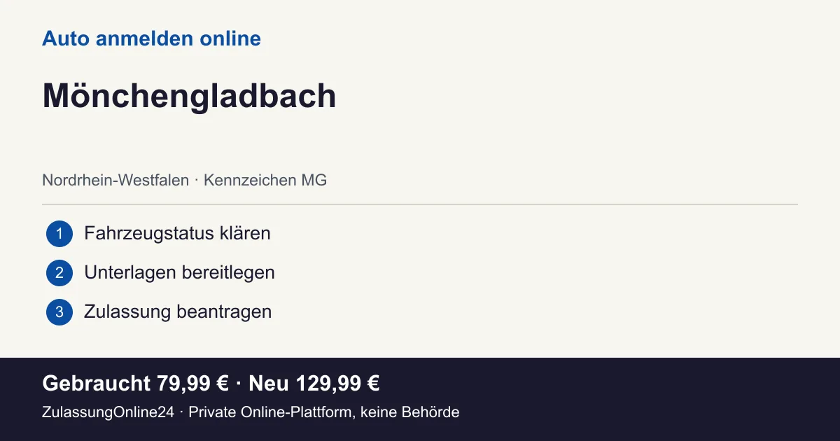 Wiederzulassung: örtliche Einordnung für Mönchengladbach und die Vorbereitungsschritte