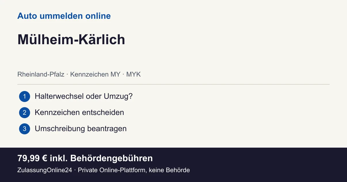 Auto ummelden: örtliche Einordnung für Mülheim-Kärlich und die drei Vorbereitungsschritte