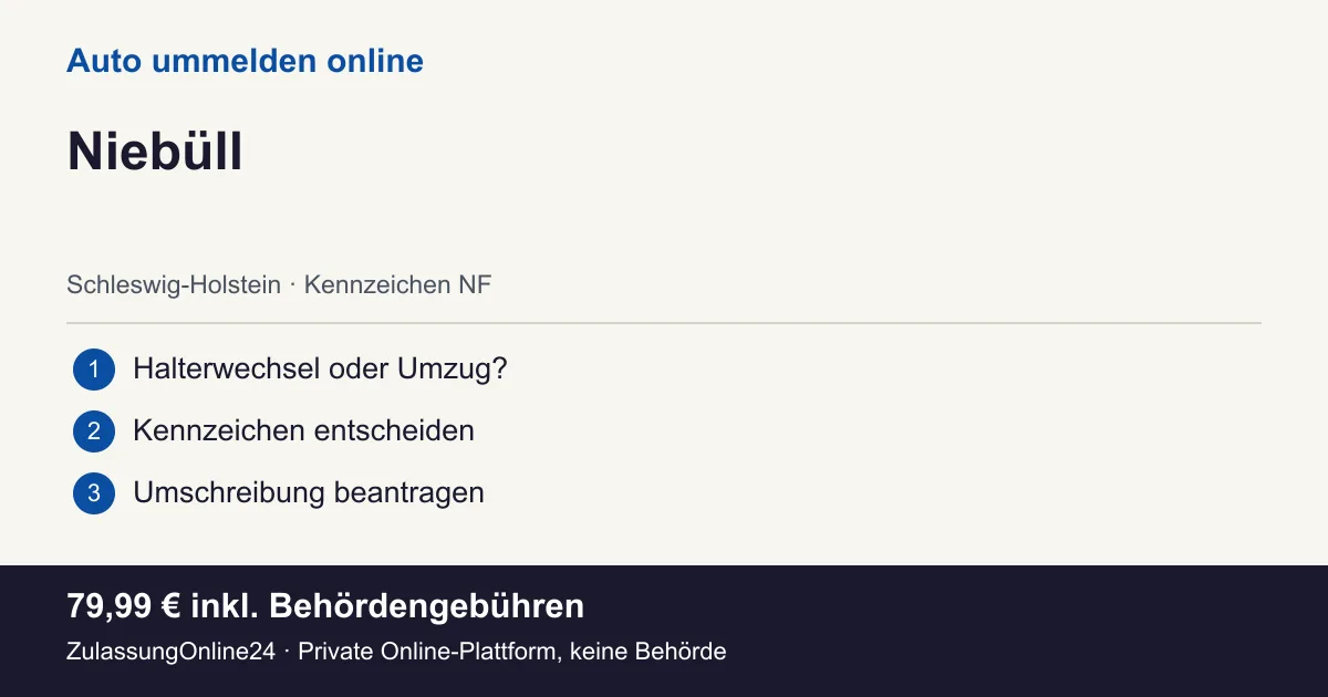 Auto ummelden: örtliche Einordnung für Niebüll und die drei Vorbereitungsschritte