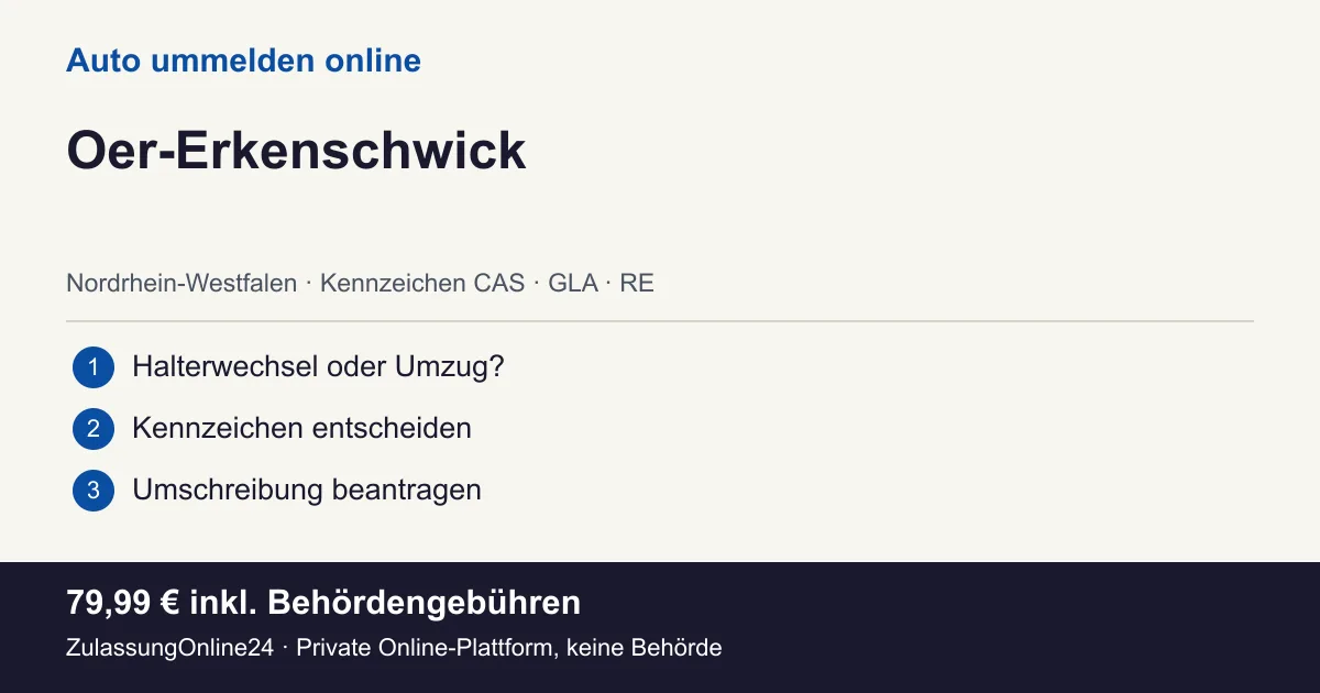 Auto ummelden: örtliche Einordnung für Oer-Erkenschwick und die drei Vorbereitungsschritte