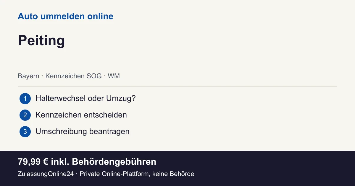 Auto ummelden: örtliche Einordnung für Peiting und die drei Vorbereitungsschritte