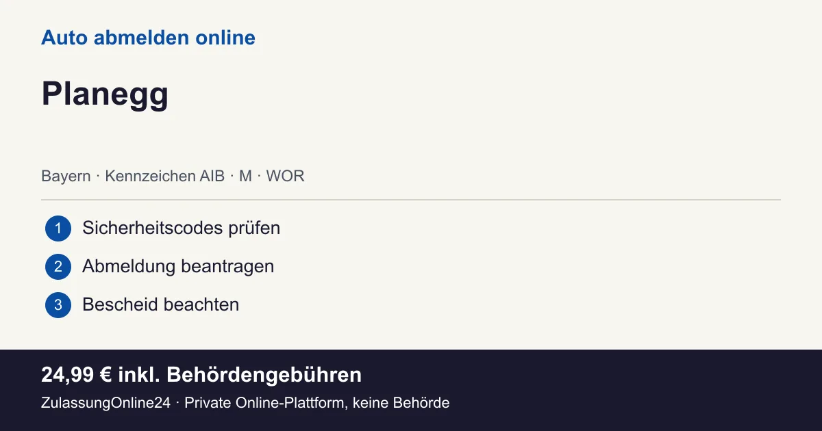 Auto abmelden: örtliche Einordnung für Planegg und die drei Vorbereitungsschritte
