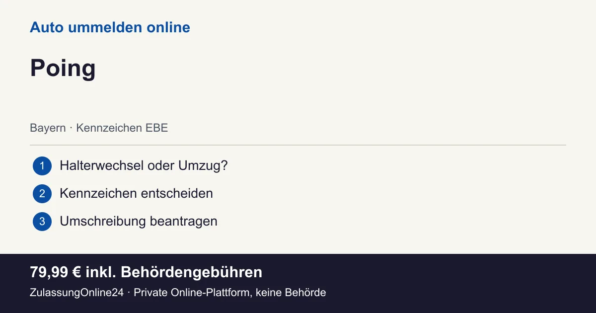 Auto ummelden: örtliche Einordnung für Poing und die drei Vorbereitungsschritte