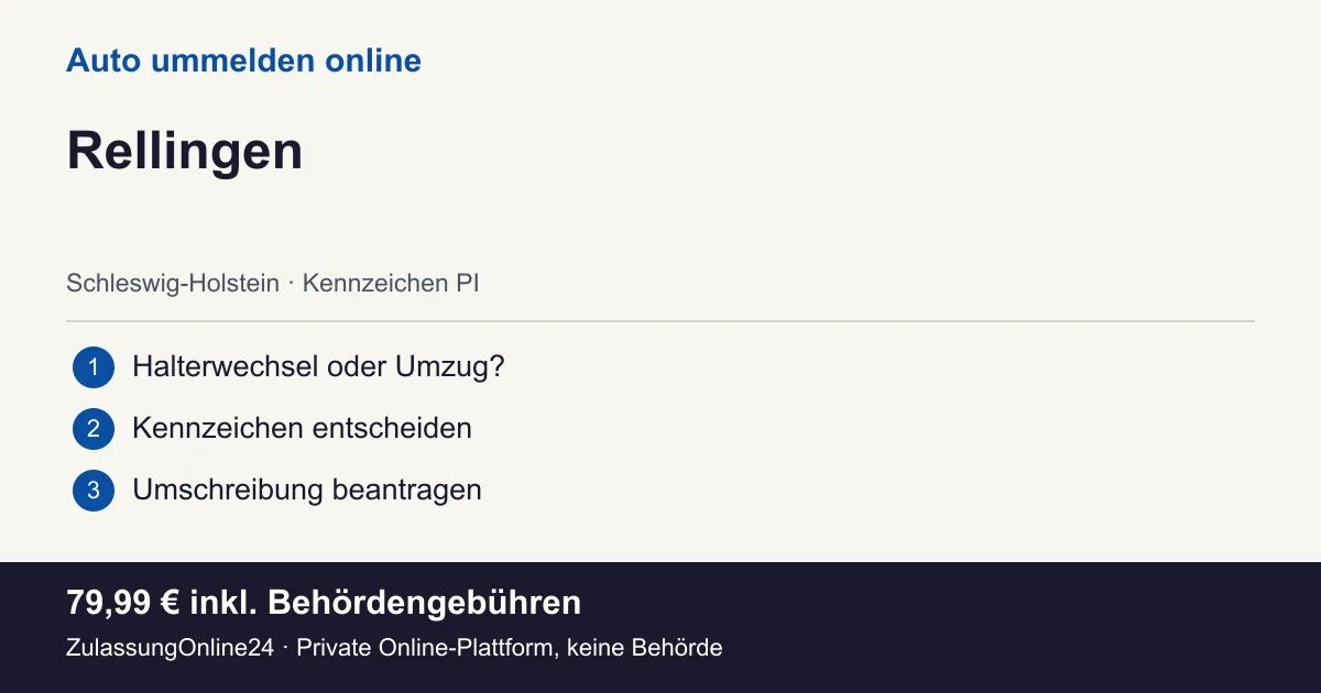 Auto ummelden: örtliche Einordnung für Rellingen und die drei Vorbereitungsschritte