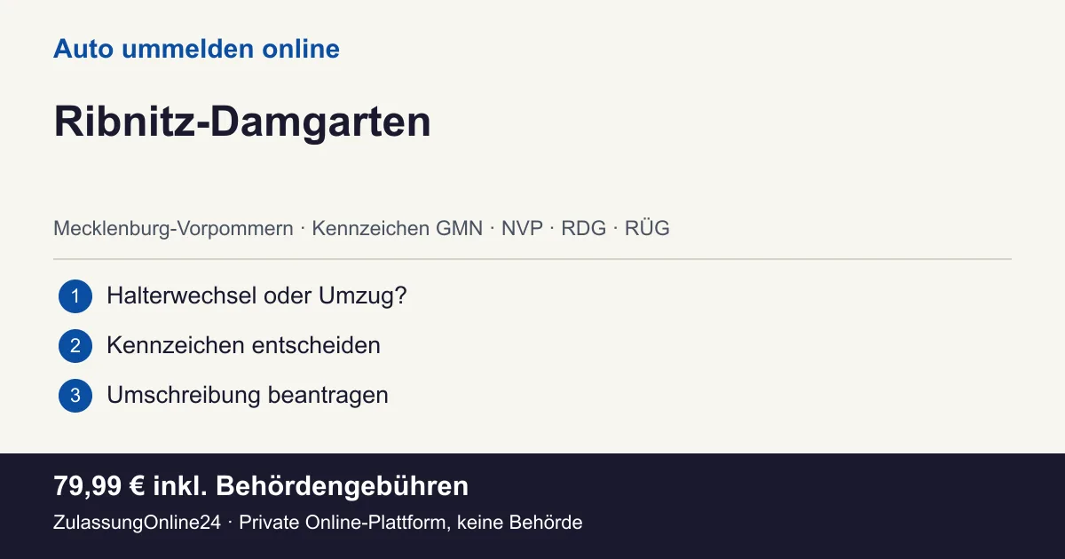 Auto ummelden: örtliche Einordnung für Ribnitz-Damgarten und die drei Vorbereitungsschritte