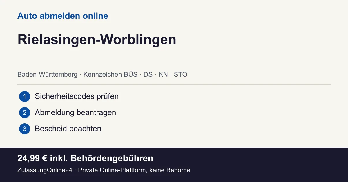 Auto abmelden: örtliche Einordnung für Rielasingen-Worblingen und die drei Vorbereitungsschritte