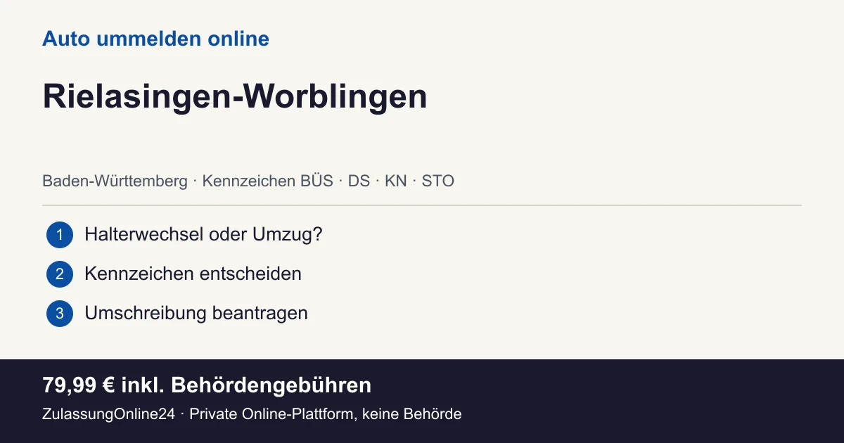 Auto ummelden: örtliche Einordnung für Rielasingen-Worblingen und die drei Vorbereitungsschritte