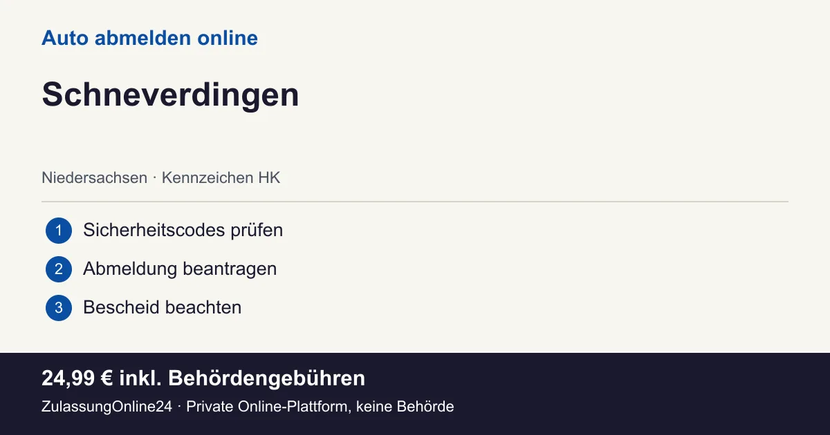 Auto abmelden: örtliche Einordnung für Schneverdingen und die drei Vorbereitungsschritte