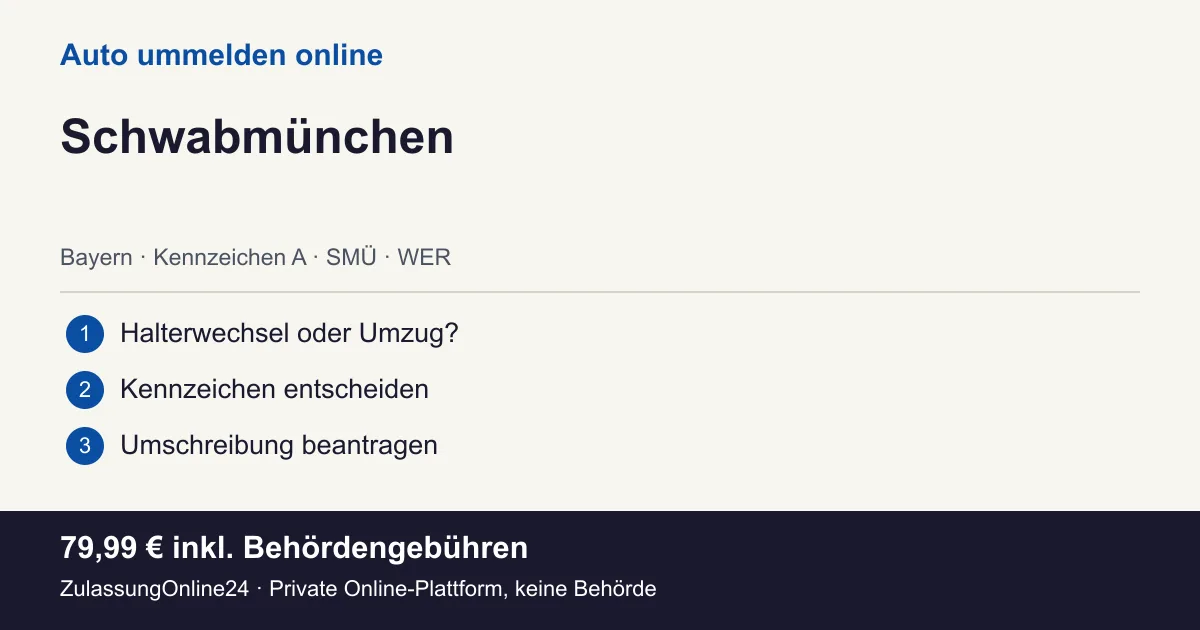Auto ummelden: örtliche Einordnung für Schwabmünchen und die drei Vorbereitungsschritte