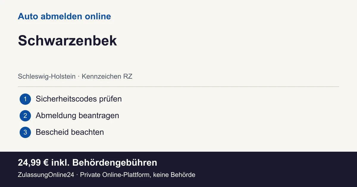 Auto abmelden: örtliche Einordnung für Schwarzenbek und die drei Vorbereitungsschritte