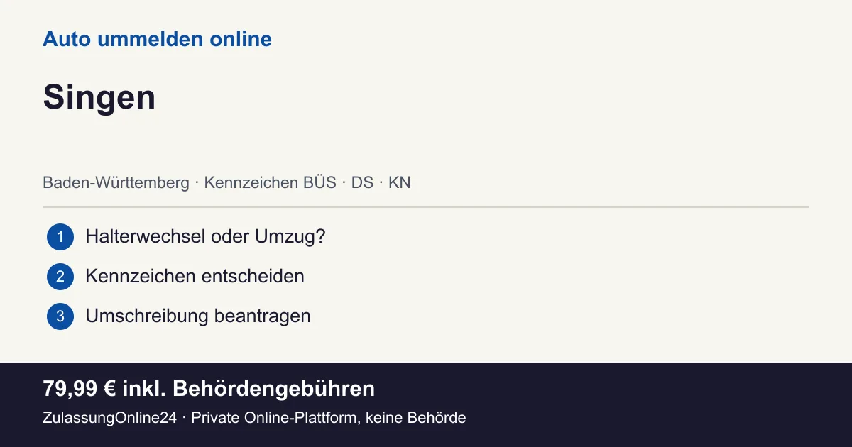 Auto ummelden: örtliche Einordnung für Singen und die drei Vorbereitungsschritte