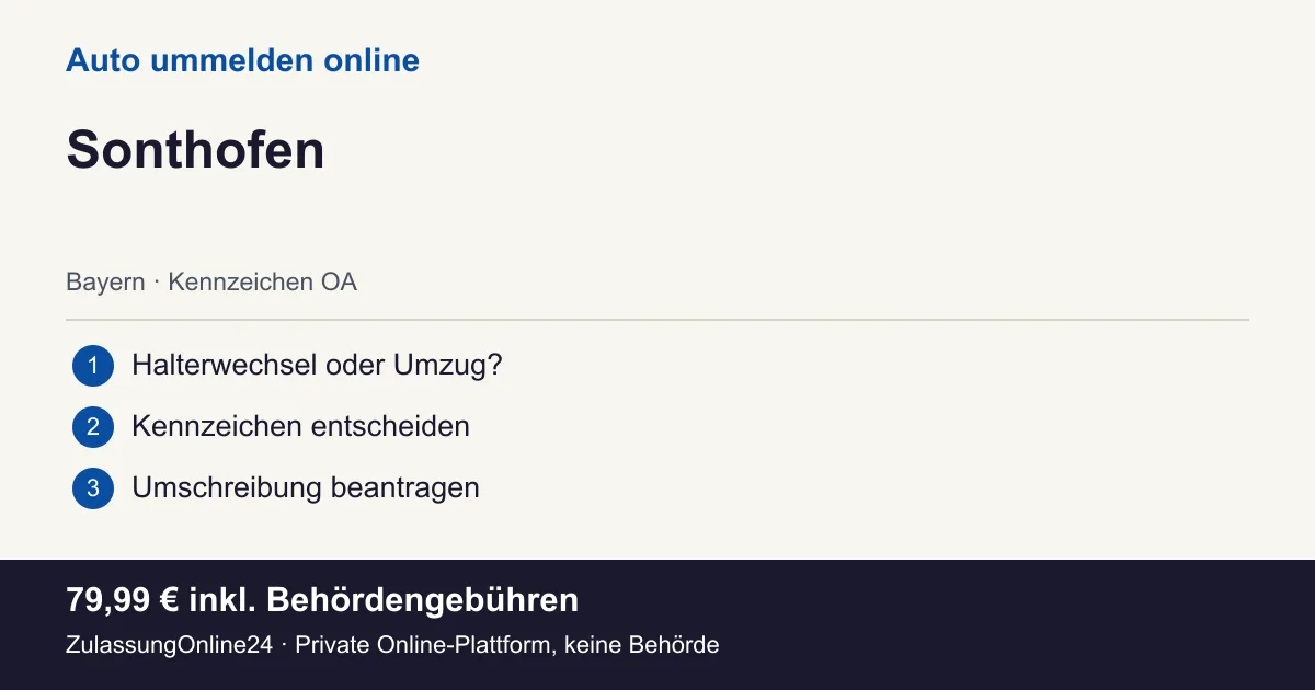 Auto ummelden: örtliche Einordnung für Sonthofen und die drei Vorbereitungsschritte