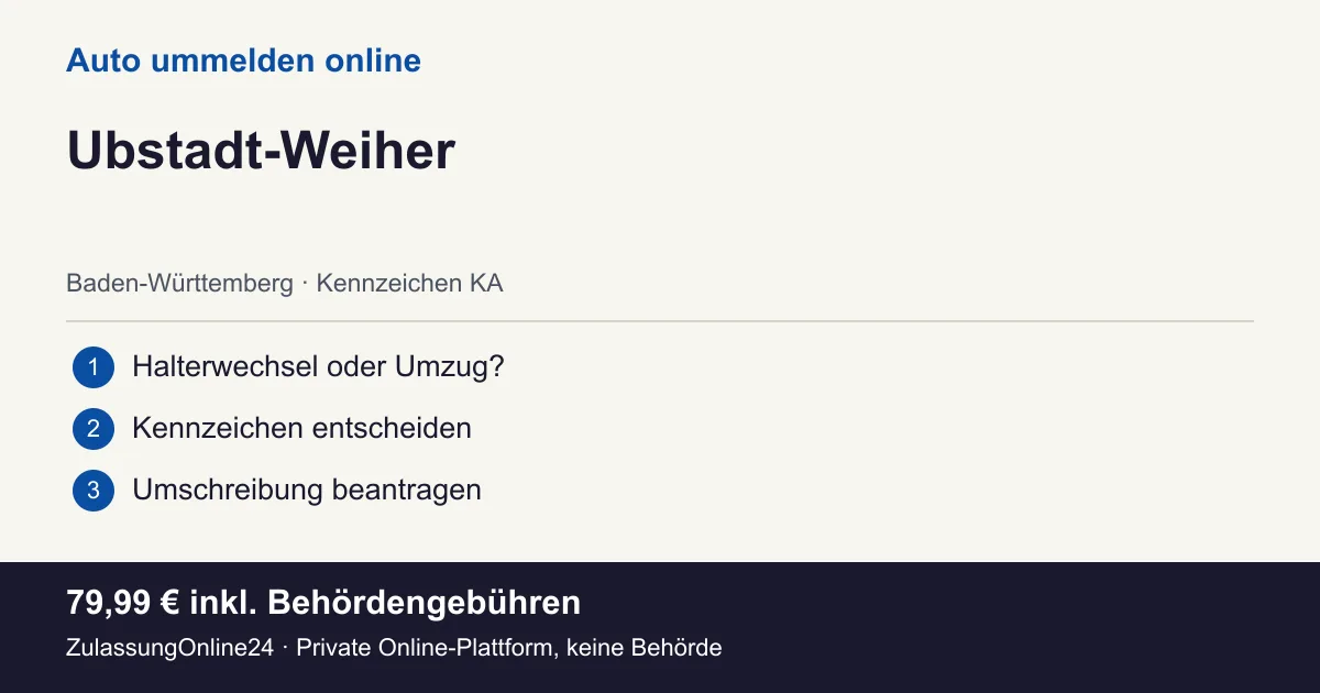 Auto ummelden: örtliche Einordnung für Ubstadt-Weiher und die drei Vorbereitungsschritte