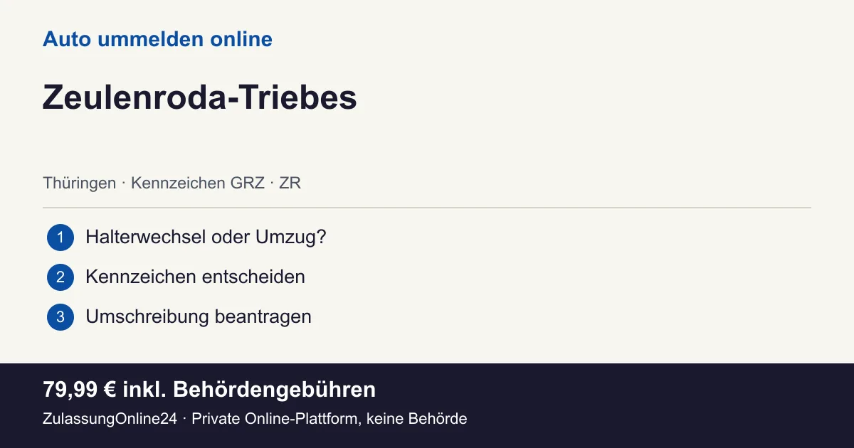 Auto ummelden: örtliche Einordnung für Zeulenroda-Triebes und die drei Vorbereitungsschritte